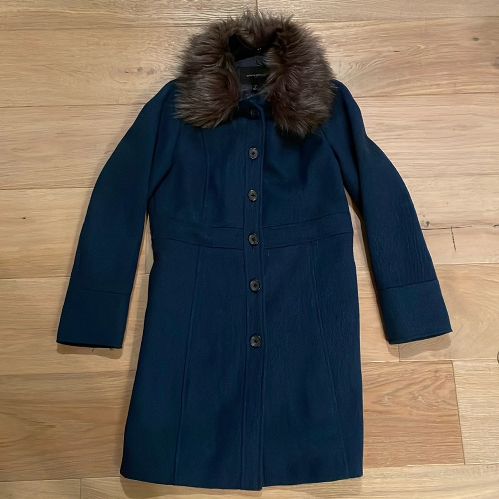 Banana Republic Fur Collared Coat.